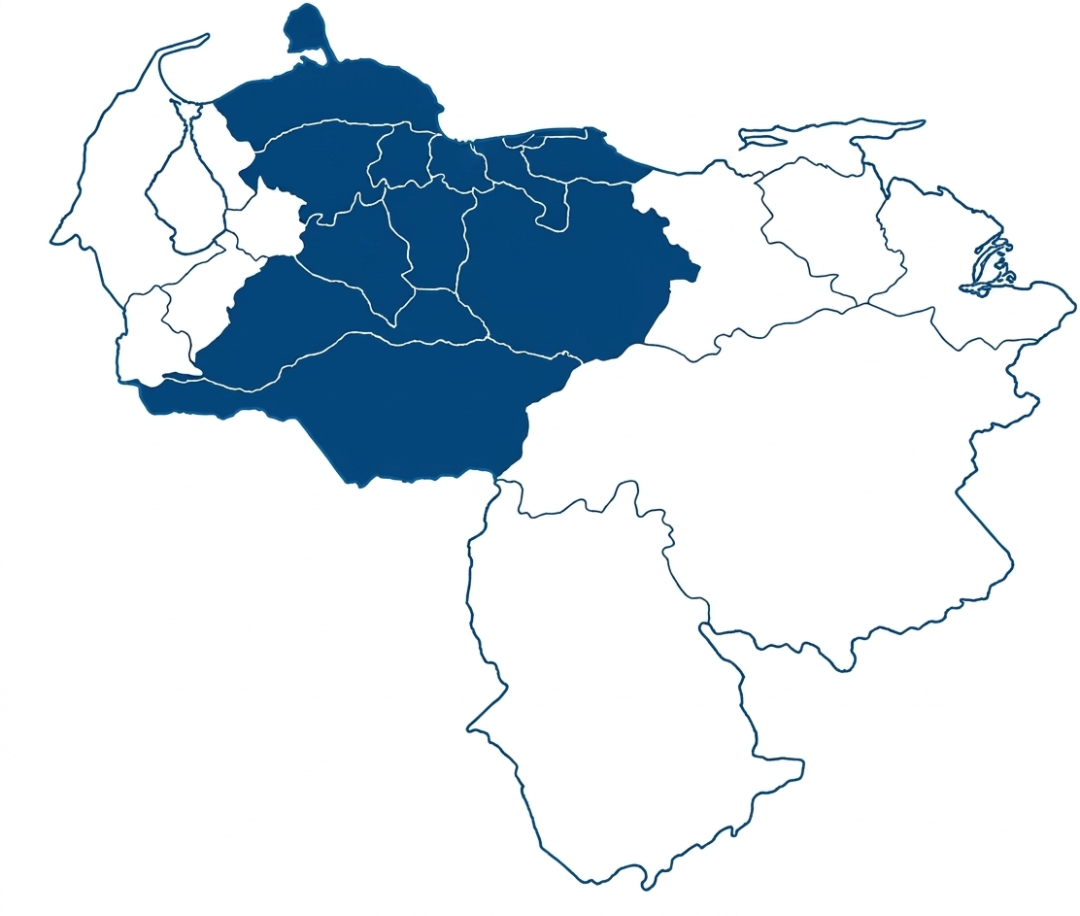 Mapa de cobertura Grupo Dialca en Venezuela